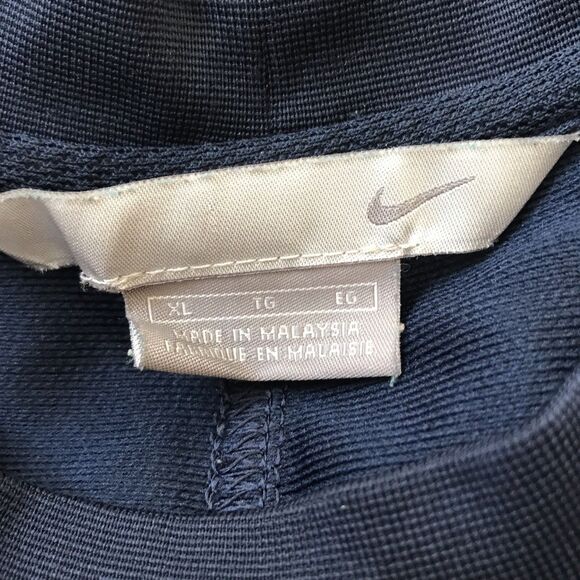 VTG Y2K 00s Nike Shirt Mens XL Navy Blue Long Sleeve Athletic Embroidered Swoosh - Picture 2 of 10